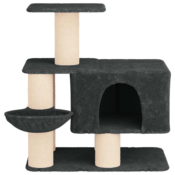 Grote foto vidaxl kattenboom met sisal krabpalen donkergrijs 96 cm dieren en toebehoren katten accessoires