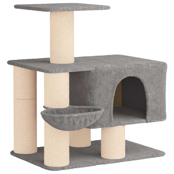 Grote foto vidaxl kattenboom met sisal krabpalen lichtgrijs 96 cm dieren en toebehoren katten accessoires