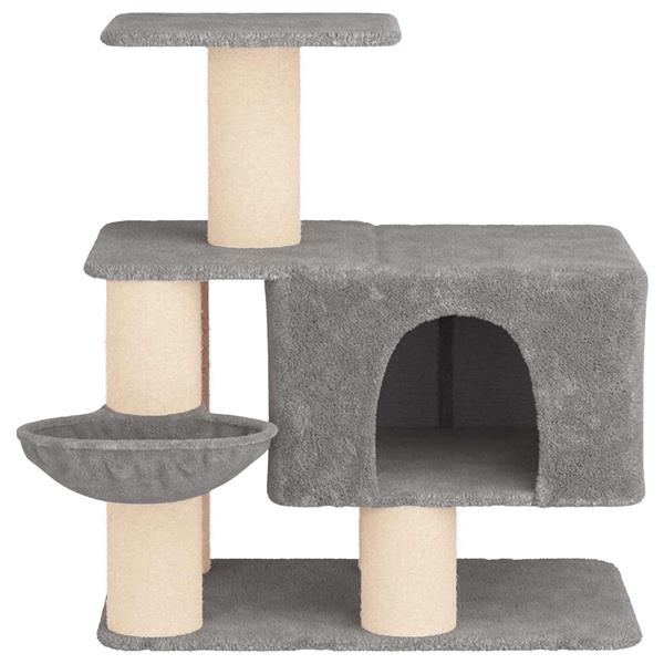 Grote foto vidaxl kattenboom met sisal krabpalen lichtgrijs 96 cm dieren en toebehoren katten accessoires
