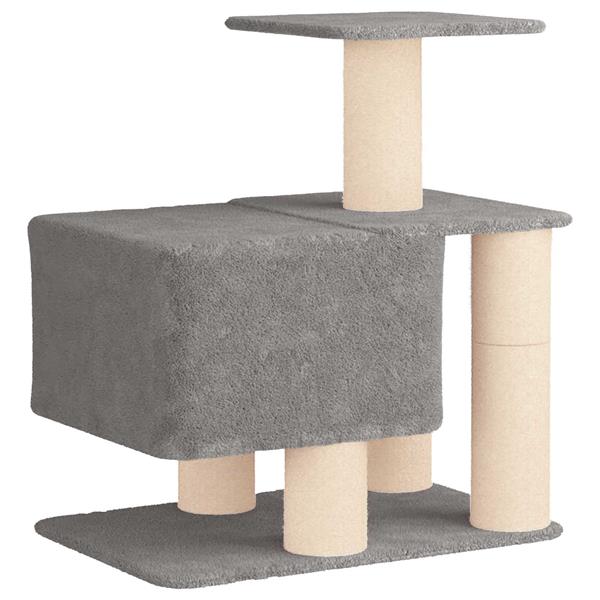 Grote foto vidaxl kattenboom met sisal krabpalen lichtgrijs 96 cm dieren en toebehoren katten accessoires