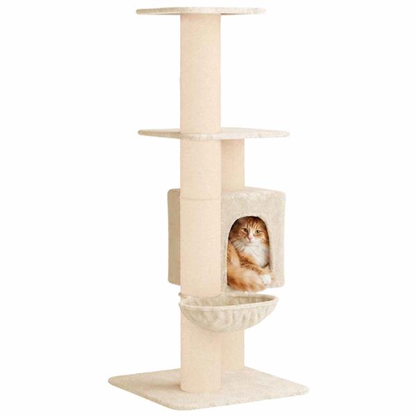 Grote foto vidaxl kattenboom met sisal krabpalen cr mekleurig 137 cm dieren en toebehoren katten accessoires