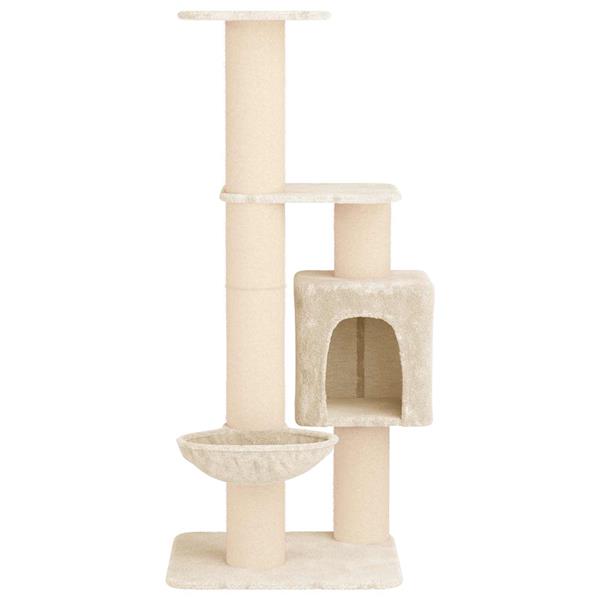 Grote foto vidaxl kattenboom met sisal krabpalen cr mekleurig 137 cm dieren en toebehoren katten accessoires