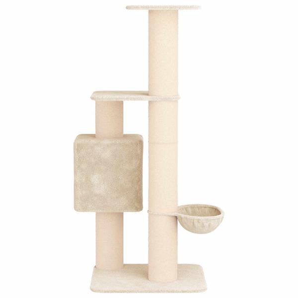 Grote foto vidaxl kattenboom met sisal krabpalen cr mekleurig 137 cm dieren en toebehoren katten accessoires