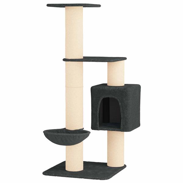 Grote foto vidaxl kattenboom met sisal krabpalen donkergrijs 137 cm dieren en toebehoren katten accessoires