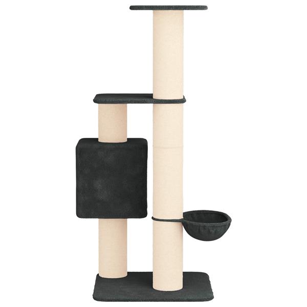 Grote foto vidaxl kattenboom met sisal krabpalen donkergrijs 137 cm dieren en toebehoren katten accessoires