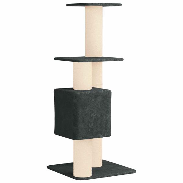 Grote foto vidaxl kattenboom met sisal krabpalen donkergrijs 137 cm dieren en toebehoren katten accessoires