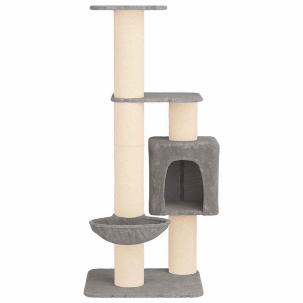 Grote foto vidaxl kattenboom met sisal krabpalen lichtgrijs 137 cm dieren en toebehoren katten accessoires