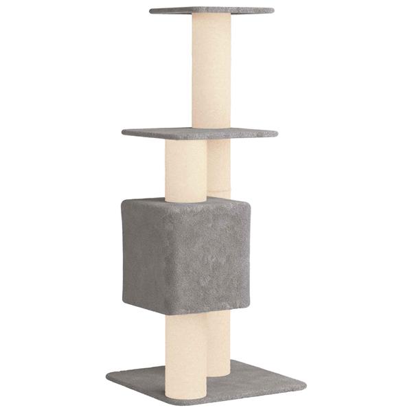Grote foto vidaxl kattenboom met sisal krabpalen lichtgrijs 137 cm dieren en toebehoren katten accessoires