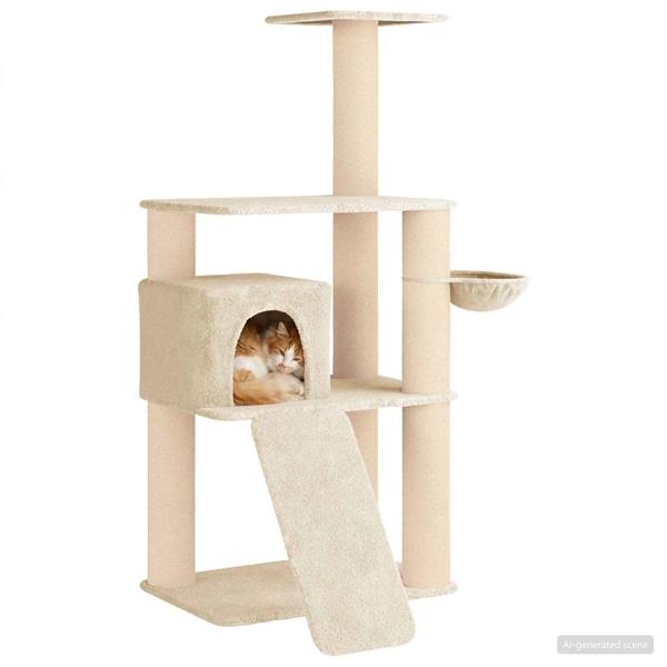 Grote foto vidaxl kattenboom met sisal krabpalen cr mekleurig 173 cm dieren en toebehoren katten accessoires
