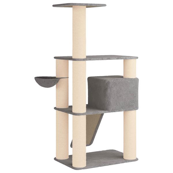 Grote foto vidaxl kattenboom met sisal krabpalen lichtgrijs 173 cm dieren en toebehoren katten accessoires