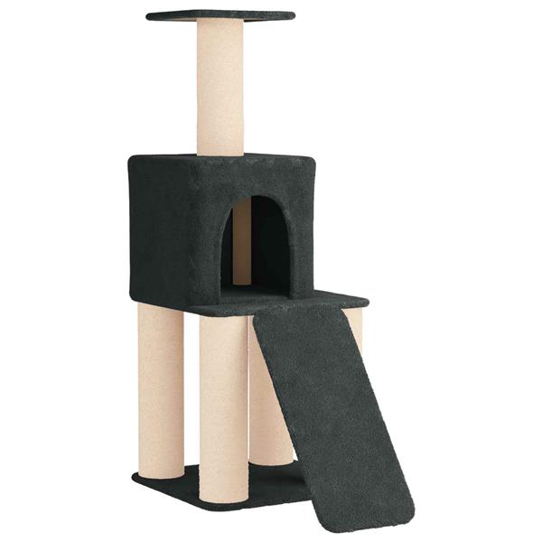 Grote foto vidaxl kattenboom met sisal krabpalen donkergrijs 146 cm dieren en toebehoren katten accessoires