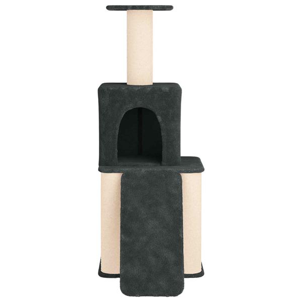 Grote foto vidaxl kattenboom met sisal krabpalen donkergrijs 146 cm dieren en toebehoren katten accessoires