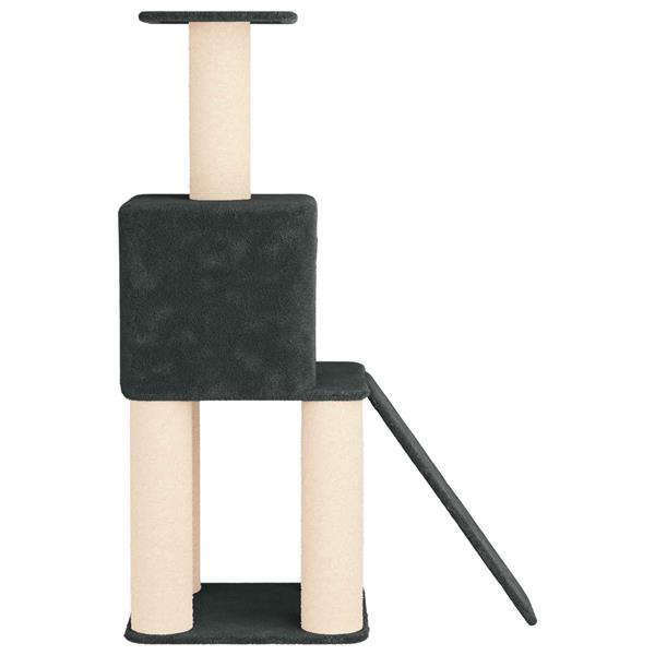 Grote foto vidaxl kattenboom met sisal krabpalen donkergrijs 146 cm dieren en toebehoren katten accessoires
