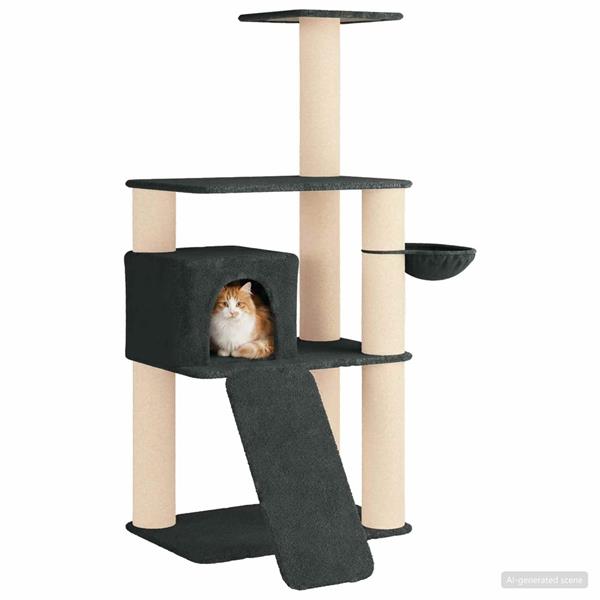 Grote foto vidaxl kattenboom met sisal krabpalen donkergrijs 173 cm dieren en toebehoren katten accessoires