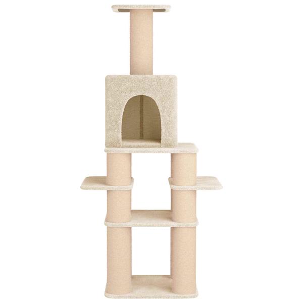 Grote foto vidaxl kattenboom met sisal krabpalen cr mekleurig 180 cm dieren en toebehoren katten accessoires