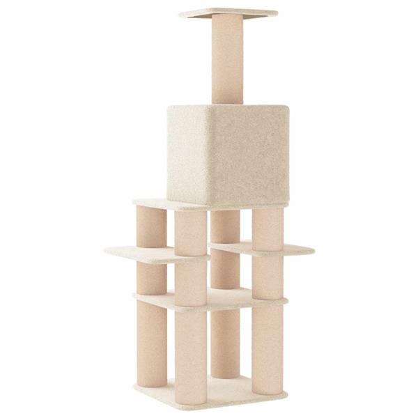 Grote foto vidaxl kattenboom met sisal krabpalen cr mekleurig 180 cm dieren en toebehoren katten accessoires