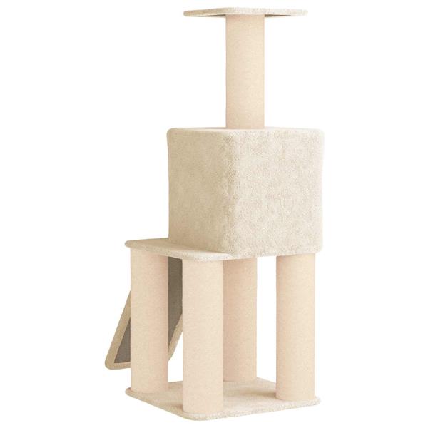 Grote foto vidaxl kattenboom met sisal krabpalen cr mekleurig 146 cm dieren en toebehoren katten accessoires