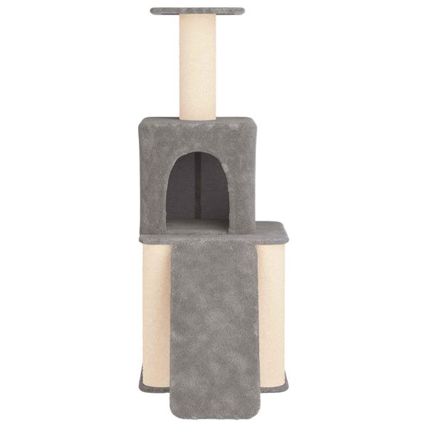 Grote foto vidaxl kattenboom met sisal krabpalen lichtgrijs 146 cm dieren en toebehoren katten accessoires