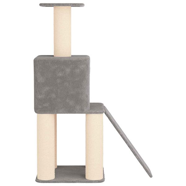 Grote foto vidaxl kattenboom met sisal krabpalen lichtgrijs 146 cm dieren en toebehoren katten accessoires