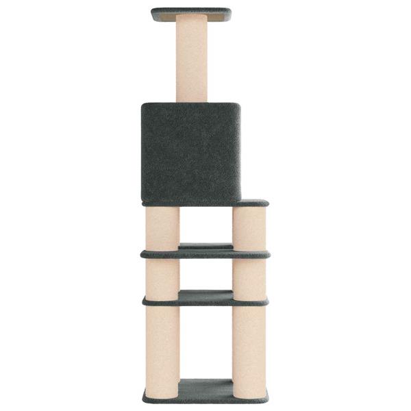 Grote foto vidaxl kattenboom met sisal krabpalen donkergrijs 180 cm dieren en toebehoren katten accessoires