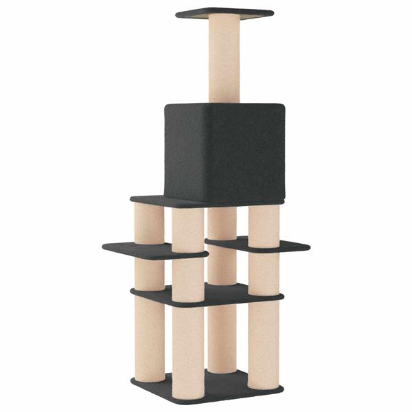 Grote foto vidaxl kattenboom met sisal krabpalen donkergrijs 180 cm dieren en toebehoren katten accessoires