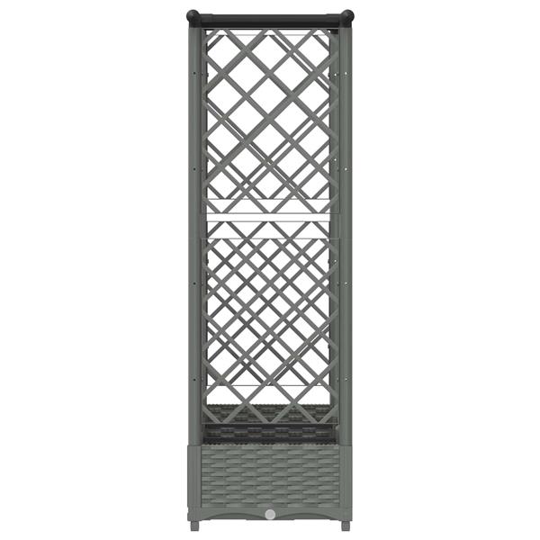 Grote foto vidaxl verhoogd bed met trellis en dak lichtgrijs 164 x 40 x 121 cm pp tuin en terras overige tuin en terras