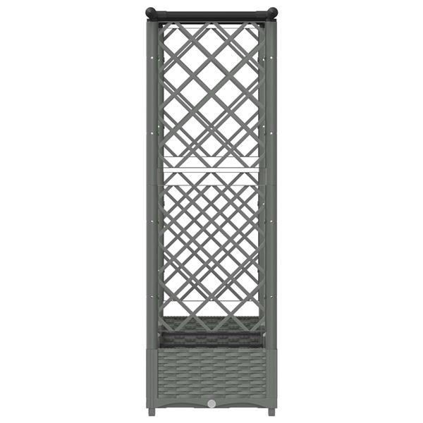 Grote foto vidaxl verhoogd bed met trellis en dak lichtgrijs 164 x 40 x 121 cm pp tuin en terras overige tuin en terras