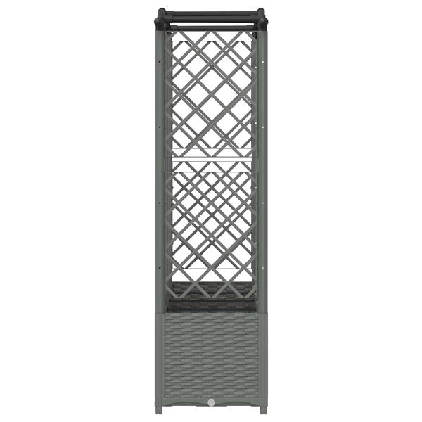 Grote foto vidaxl verhoogd bed met trellis en dak lichtgrijs 204 x 40 x 138 cm pp tuin en terras overige tuin en terras