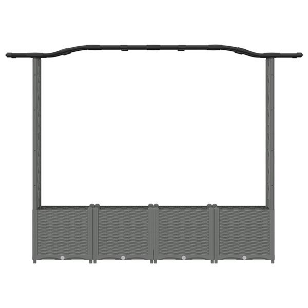 Grote foto vidaxl verhoogd bed met trellis en dak lichtgrijs 204 x 40 x 138 cm pp tuin en terras overige tuin en terras