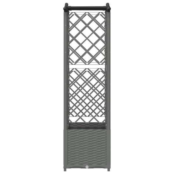 Grote foto vidaxl verhoogd bed met trellis en dak lichtgrijs 125 x 40 x 138 cm pp tuin en terras overige tuin en terras