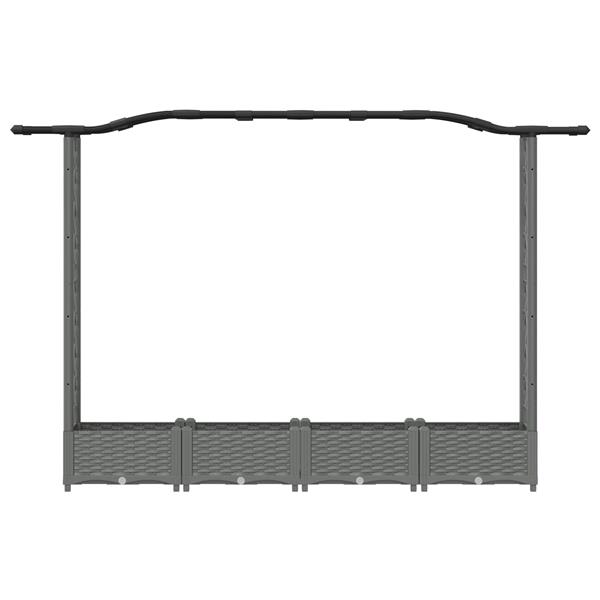 Grote foto vidaxl verhoogd bed met trellis en dak lichtgrijs 207 x 40 x 123 cm pp tuin en terras overige tuin en terras