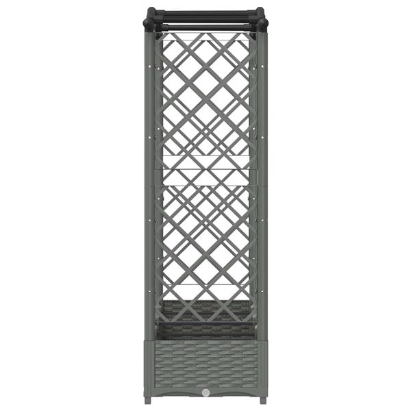 Grote foto vidaxl verhoogd bed met trellis en dak lichtgrijs 207 x 40 x 123 cm pp tuin en terras overige tuin en terras