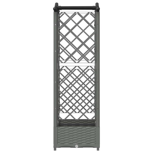 Grote foto vidaxl verhoogd bed met trellis en dak lichtgrijs 124 x 40 x 123 cm pp tuin en terras overige tuin en terras