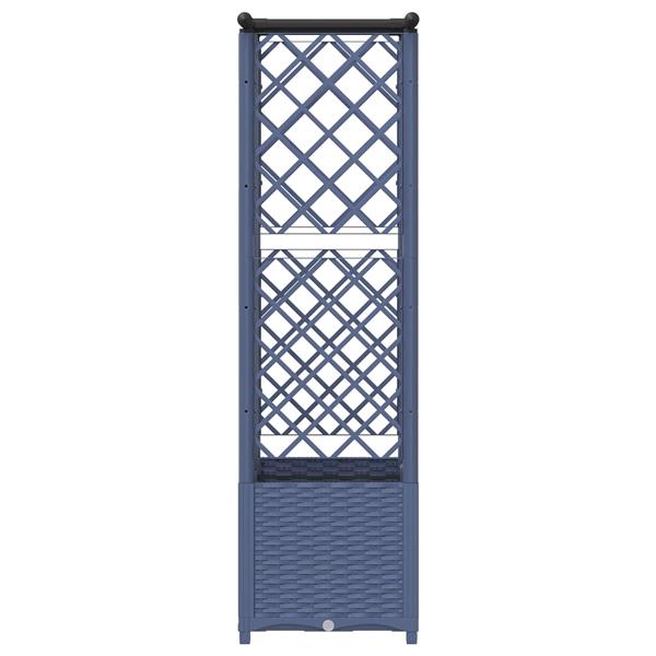 Grote foto vidaxl verhoogd bed met trellis en dak grijs 124 x 40 x 136 cm pp tuin en terras overige tuin en terras