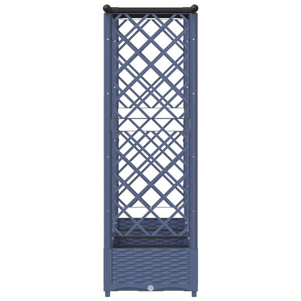 Grote foto vidaxl verhoogd bed met trellis en dak grijs 203 x 40 x 121 cm pp tuin en terras overige tuin en terras