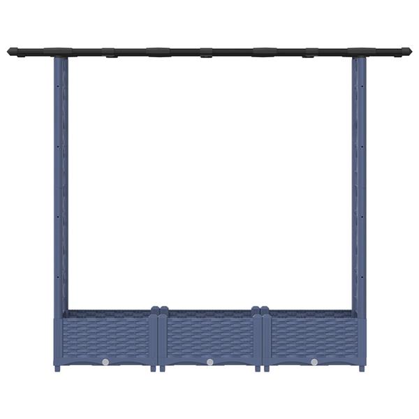 Grote foto vidaxl verhoogd bed met trellis en dak grijs 164 x 40 x 121 cm pp tuin en terras overige tuin en terras