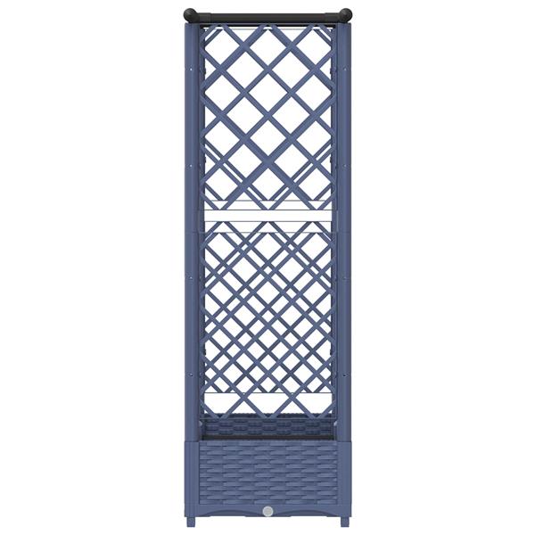 Grote foto vidaxl verhoogd bed met trellis en dak grijs 122 5 x 40 x 121 cm pp tuin en terras overige tuin en terras