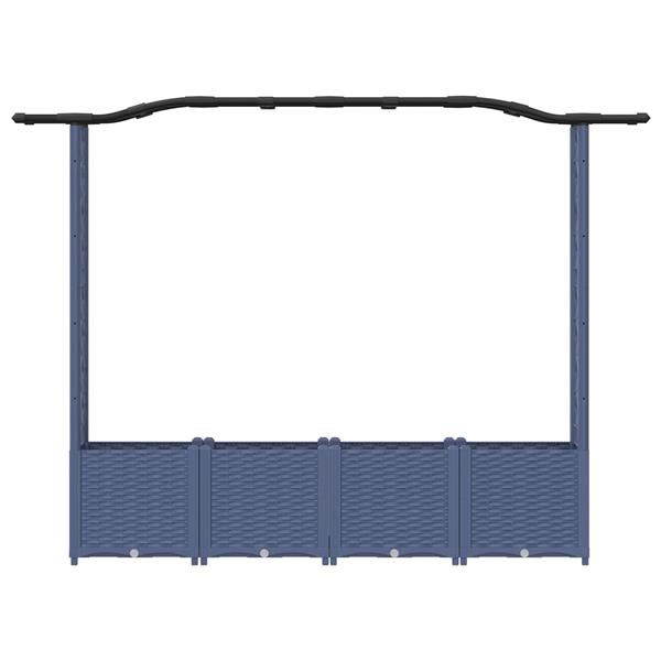 Grote foto vidaxl verhoogd bed met trellis en dak grijs 204 x 40 x 138 cm pp tuin en terras overige tuin en terras
