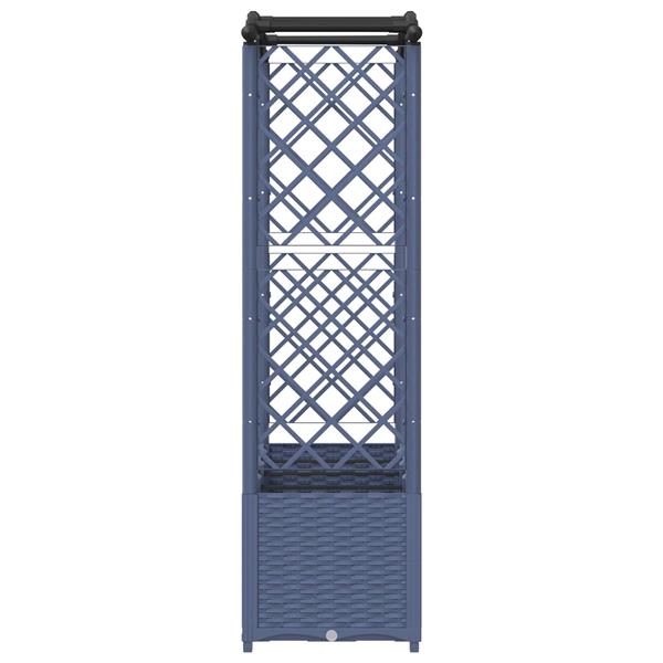 Grote foto vidaxl verhoogd bed met trellis en dak grijs 204 x 40 x 138 cm pp tuin en terras overige tuin en terras