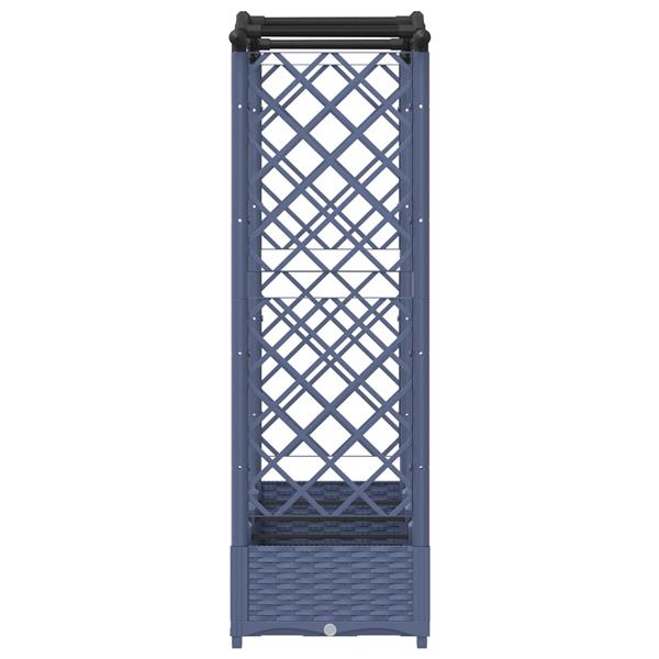 Grote foto vidaxl verhoogd bed met trellis en dak grijs 207 x 40 x 123 cm pp tuin en terras overige tuin en terras