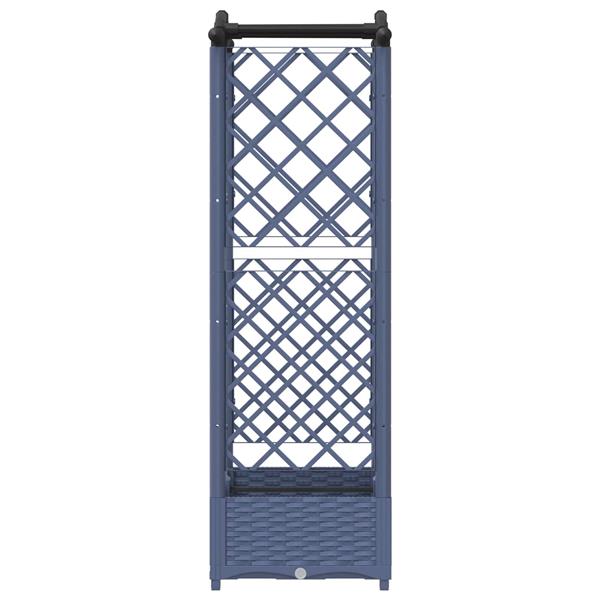 Grote foto vidaxl verhoogd bed met trellis en dak grijs 124 x 40 x 123 cm pp tuin en terras overige tuin en terras