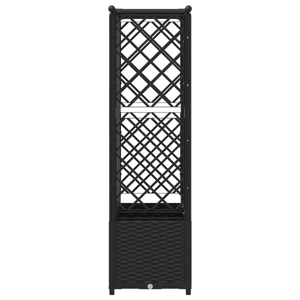 Grote foto vidaxl verhoogd bed met trellis en dak zwart 163 5 x 40 x 136 cm pp tuin en terras overige tuin en terras