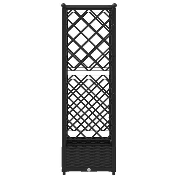 Grote foto vidaxl verhoogd bed met trellis en dak zwart 124 x 40 x 121 cm pp tuin en terras overige tuin en terras