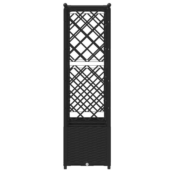 Grote foto vidaxl verhoogd bed met trellis en dak zwart 162 5 x 40 x 136 cm pp tuin en terras overige tuin en terras