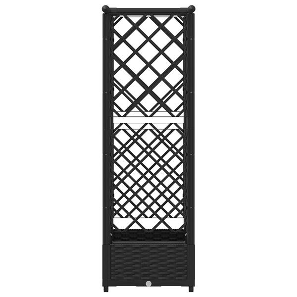 Grote foto vidaxl verhoogd bed met trellis en dak zwart 122 5 x 40 x 121 cm pp tuin en terras overige tuin en terras