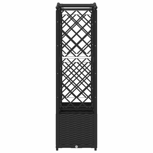 Grote foto vidaxl verhoogd bed met trellis en dak zwart 204 x 40 x 138 cm pp tuin en terras overige tuin en terras