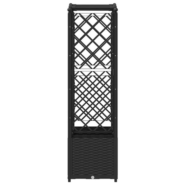 Grote foto vidaxl verhoogd bed met trellis en dak zwart 164 x 40 x 138 cm pp tuin en terras overige tuin en terras