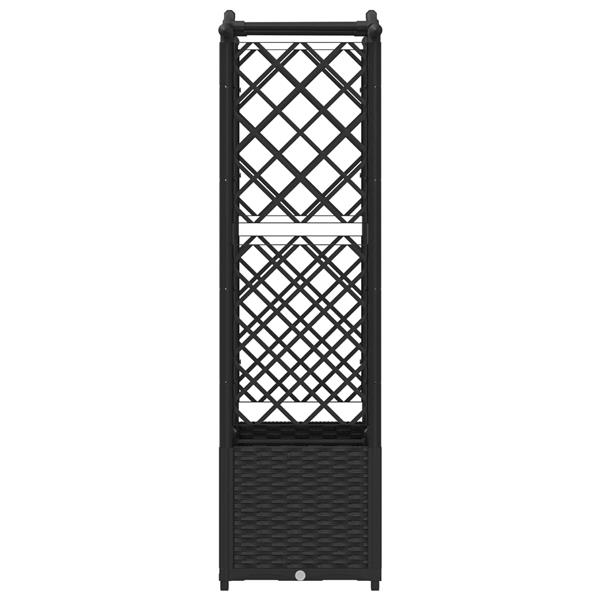 Grote foto vidaxl verhoogd bed met trellis en dak zwart 125 x 40 x 138 cm pp tuin en terras overige tuin en terras