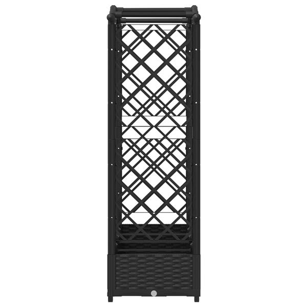 Grote foto vidaxl verhoogd bed met trellis en dak zwart 207 x 40 x 123 cm pp tuin en terras overige tuin en terras