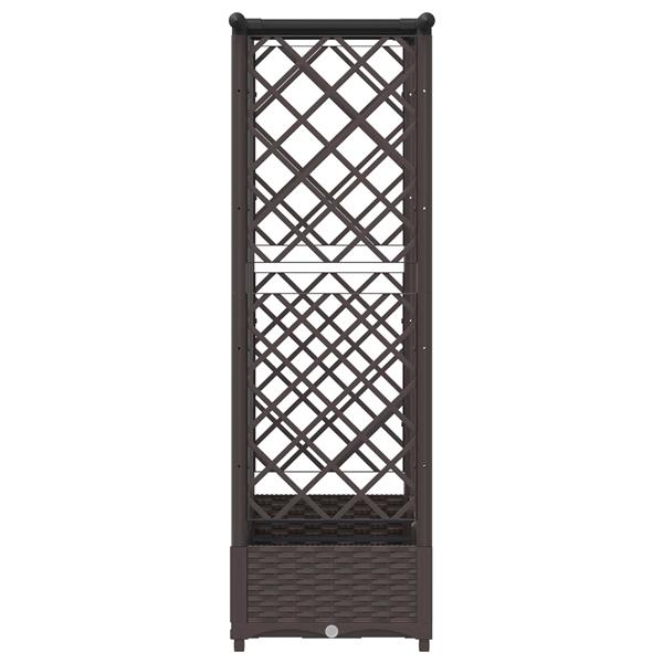 Grote foto vidaxl verhoogd bed met trellis en dak bruin 164 x 40 x 121 cm pp tuin en terras overige tuin en terras